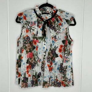 Erdem x H&M Collaboration, Sleeveless Pleated Top with Floral Print, 6